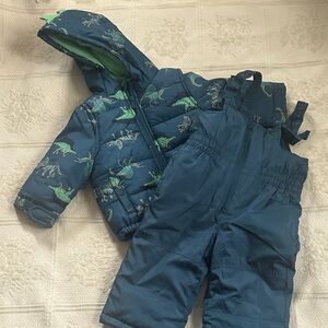 Carter's Green and Blue Dinosaur Snowsuit